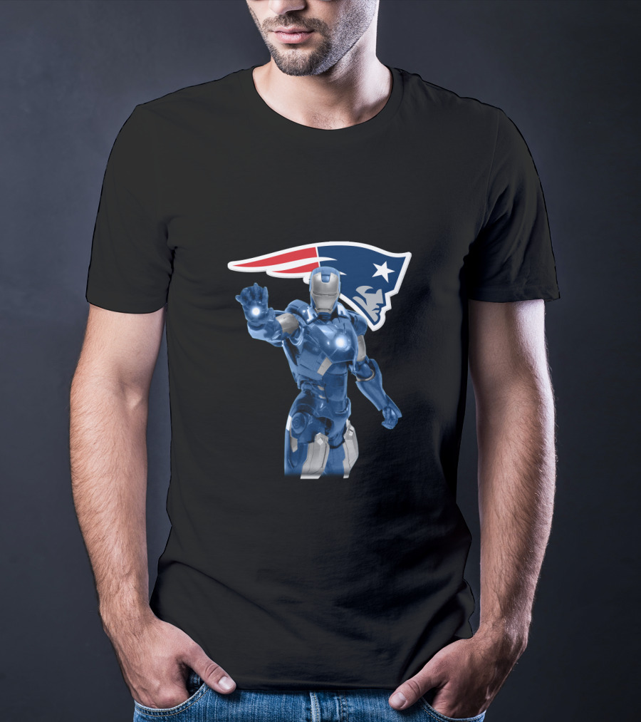 Iron Man Meets New England Patriots For Fans T-Shirt