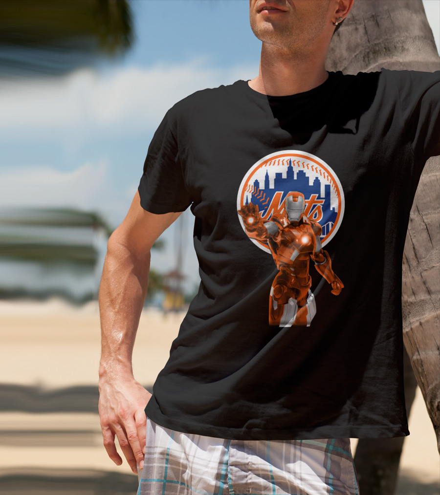 Iron Man Crossover With New York Mets Iconic Team And Hero Fusion T-Shirt
