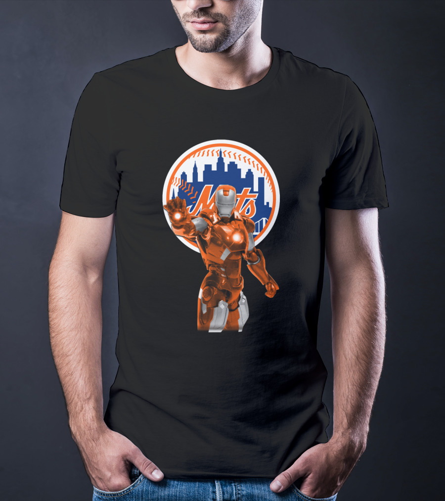 Iron Man Crossover With New York Mets Iconic Team And Hero Fusion T-Shirt