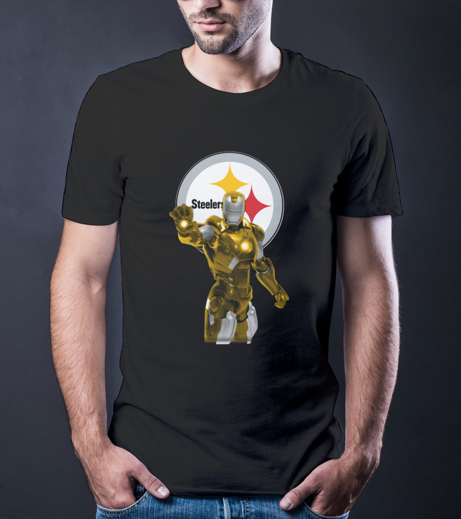 Iron Man Steelers Fans Marvel Crossover T-Shirt