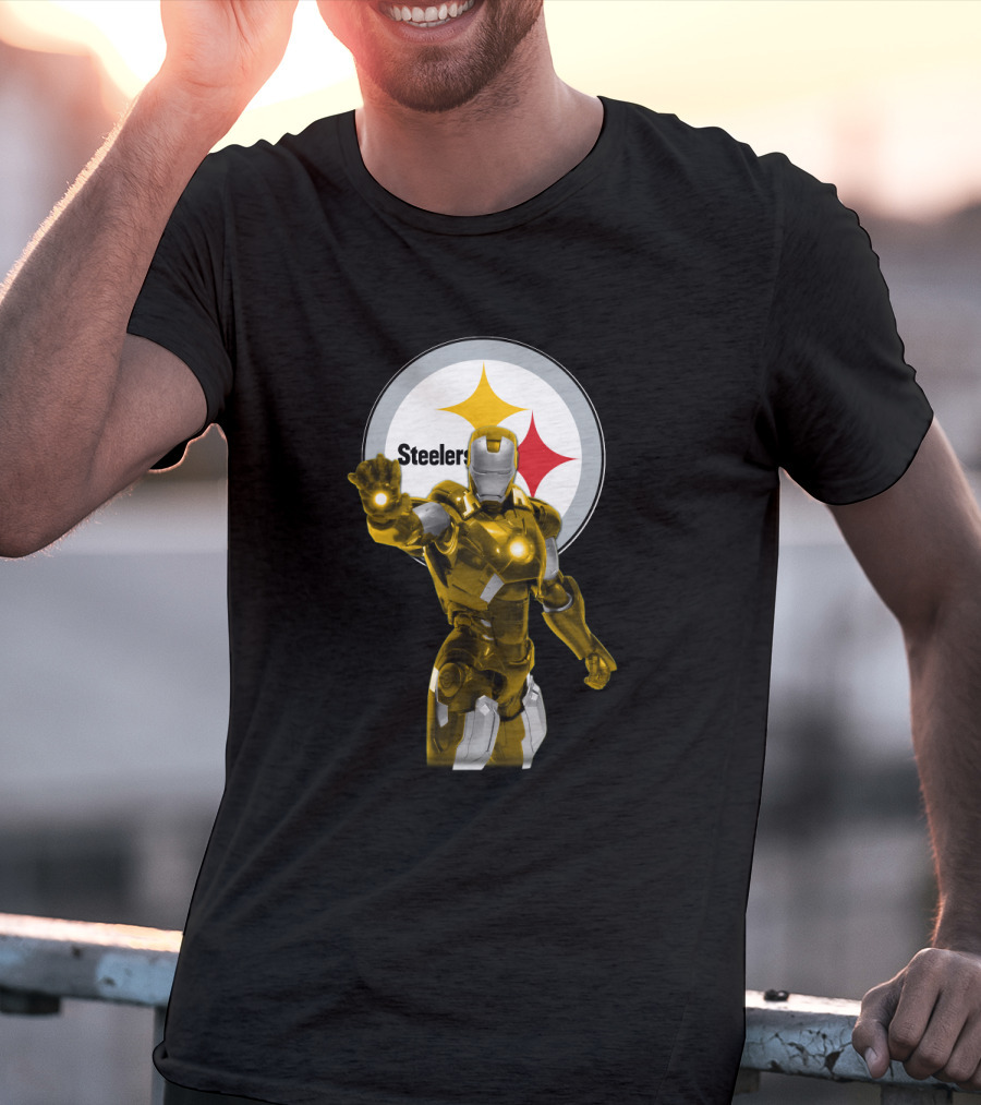 Iron Man Steelers Fans Marvel Crossover T-Shirt