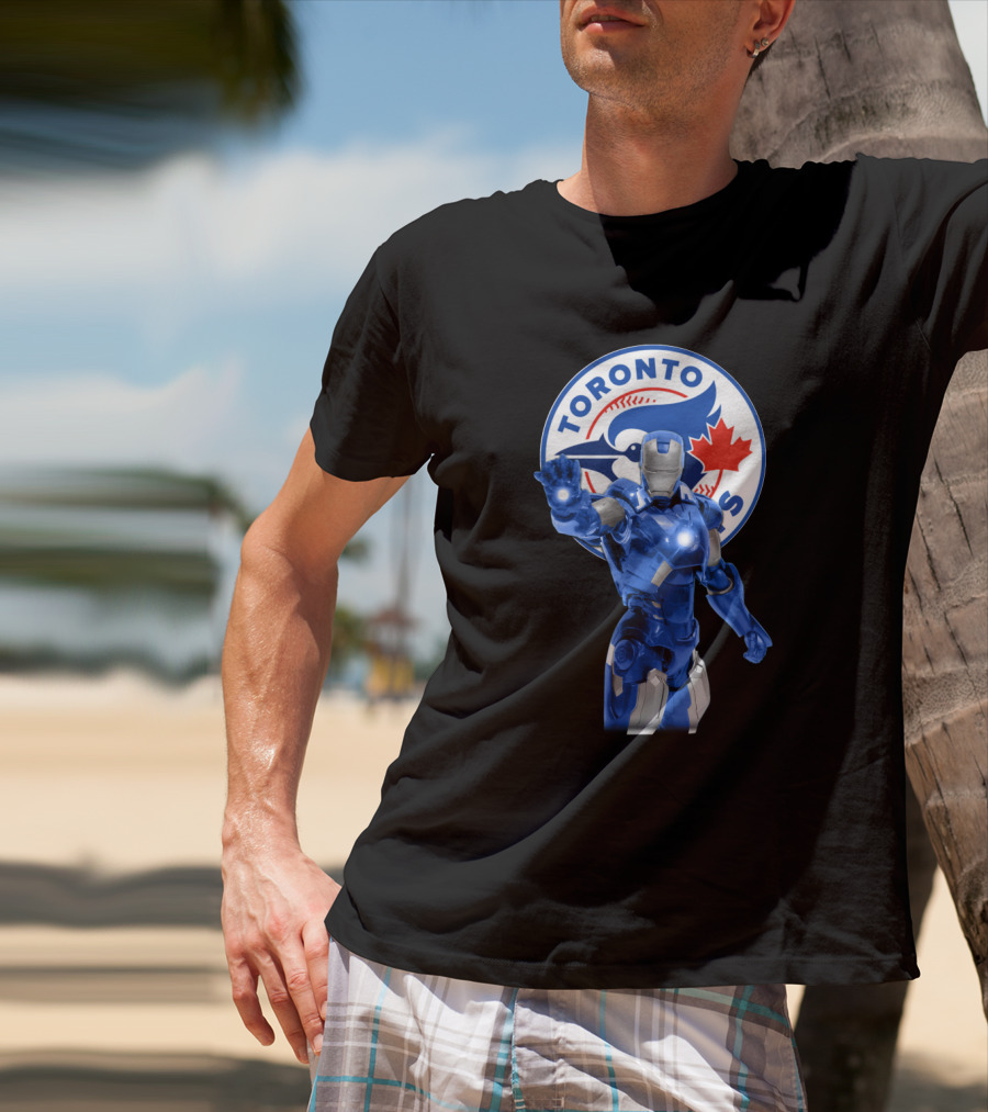 Toronto Blue Jays Iron Man Fans Ultimate Marvel Baseball Crossover T-Shirt