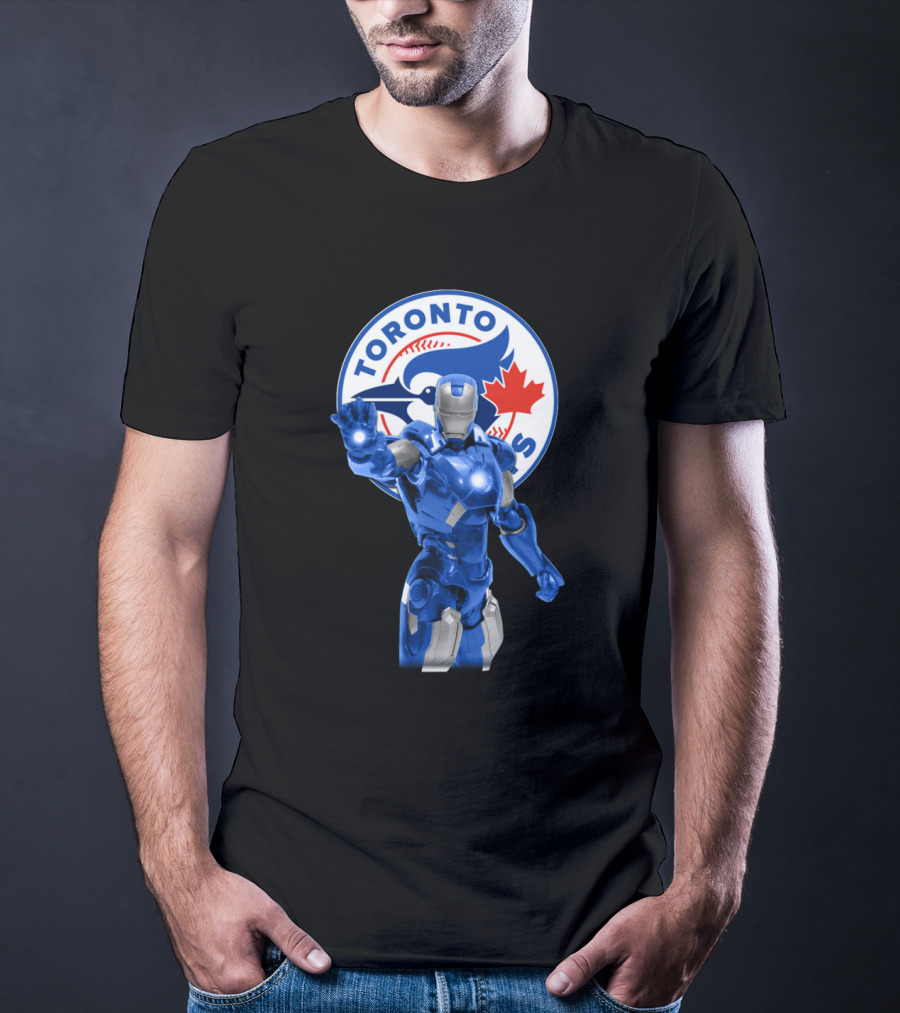 Toronto Blue Jays Iron Man Fans Ultimate Marvel Baseball Crossover T-Shirt