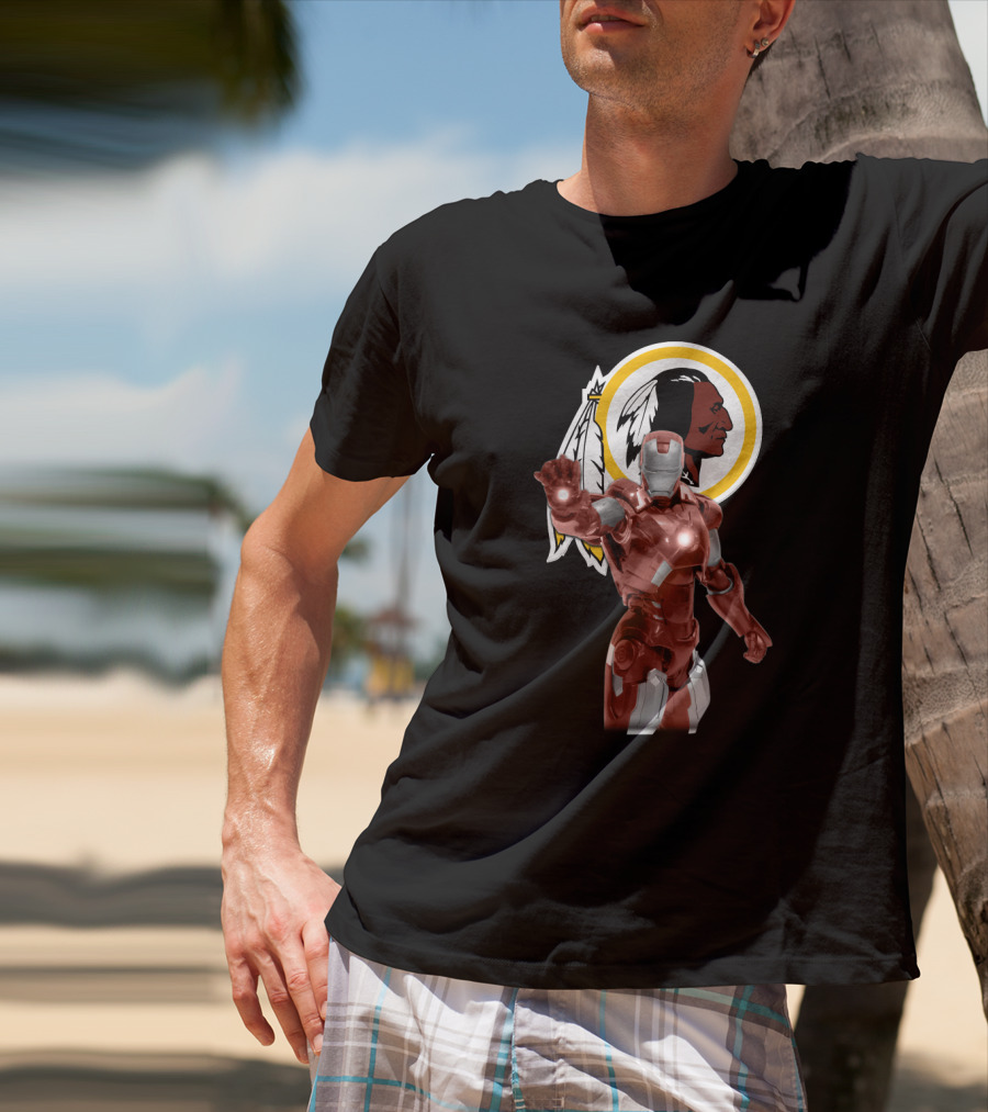 Iron Man Washington Redskins Fan Icon Fusion T-Shirt