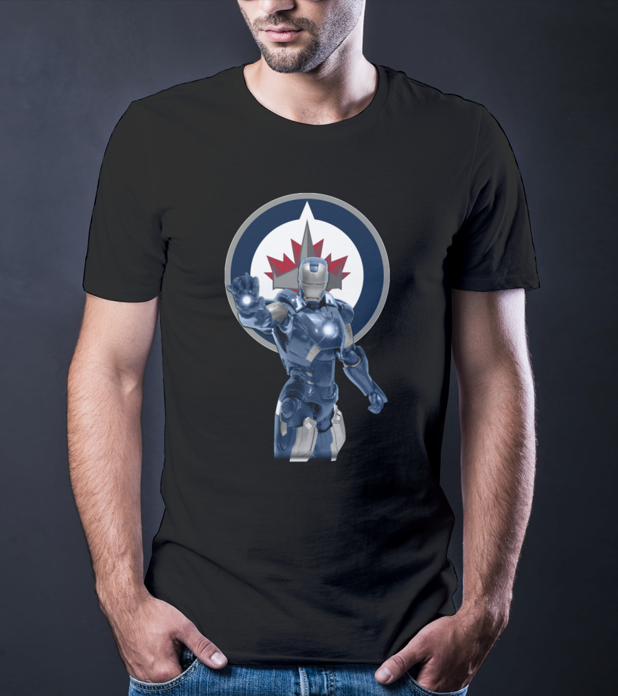 Winnipeg Jets Iron Man Crossover T-Shirt