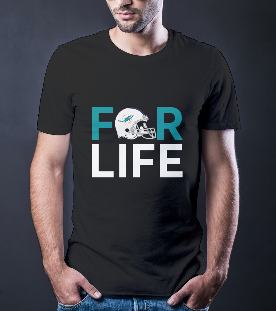 Miami Dolphins Helmet For Life Fans T-Shirt