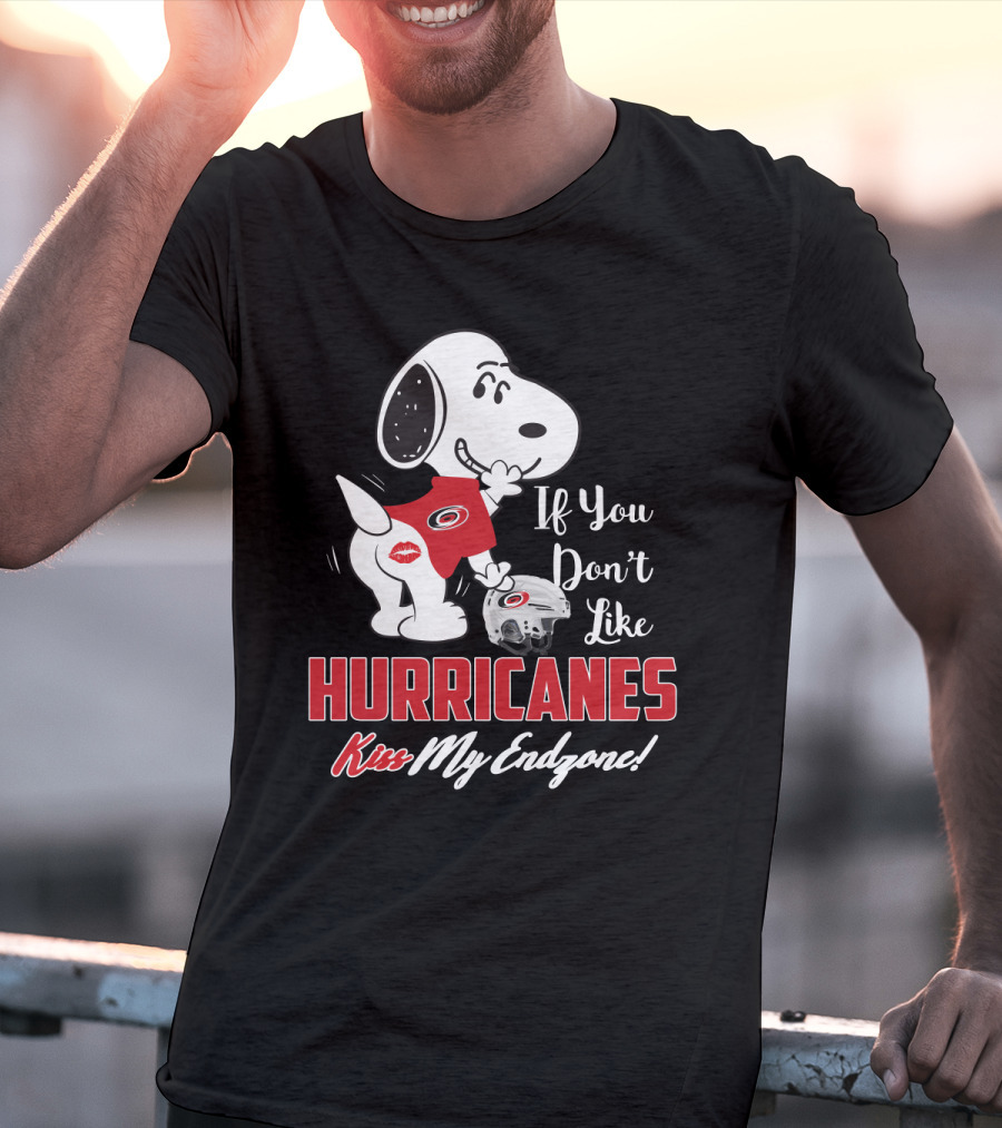 If You Don't Like Hurricanes Kiss My Endzone Snoopy Carolina Hurricanes Fans T-Shirt