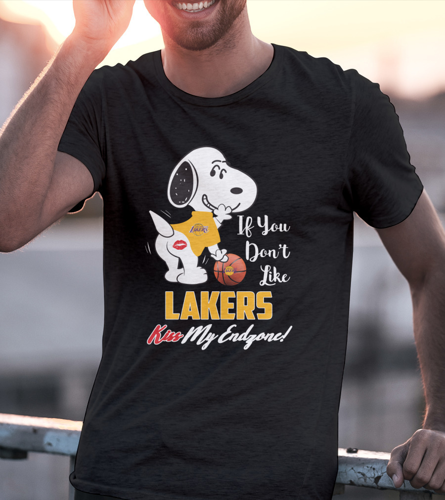 If You Don't Like Lakers Kiss My Endzone Snoopy Los Angeles Lakers Fans T-Shirt