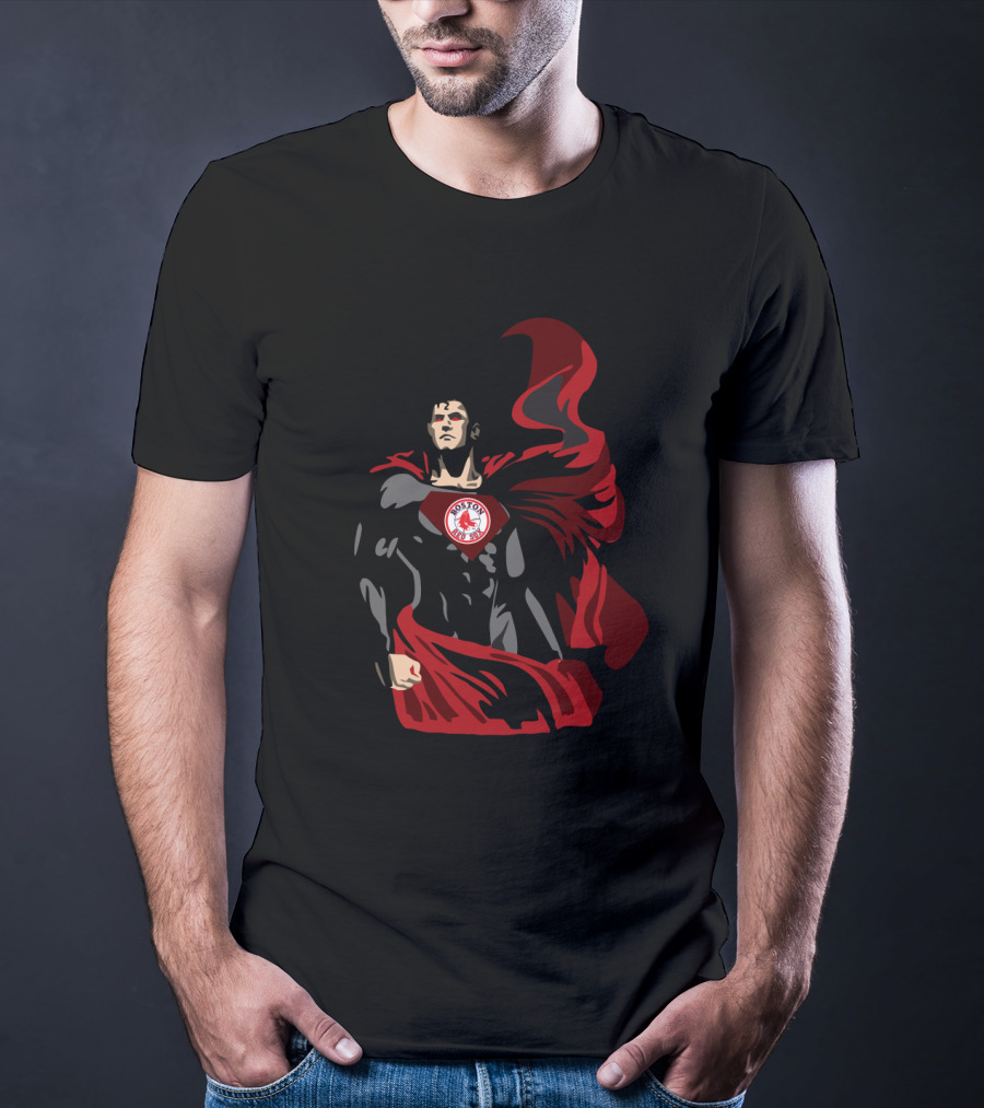 Superman Boston Red Sox Fans Logo Hero Cape T-Shirt