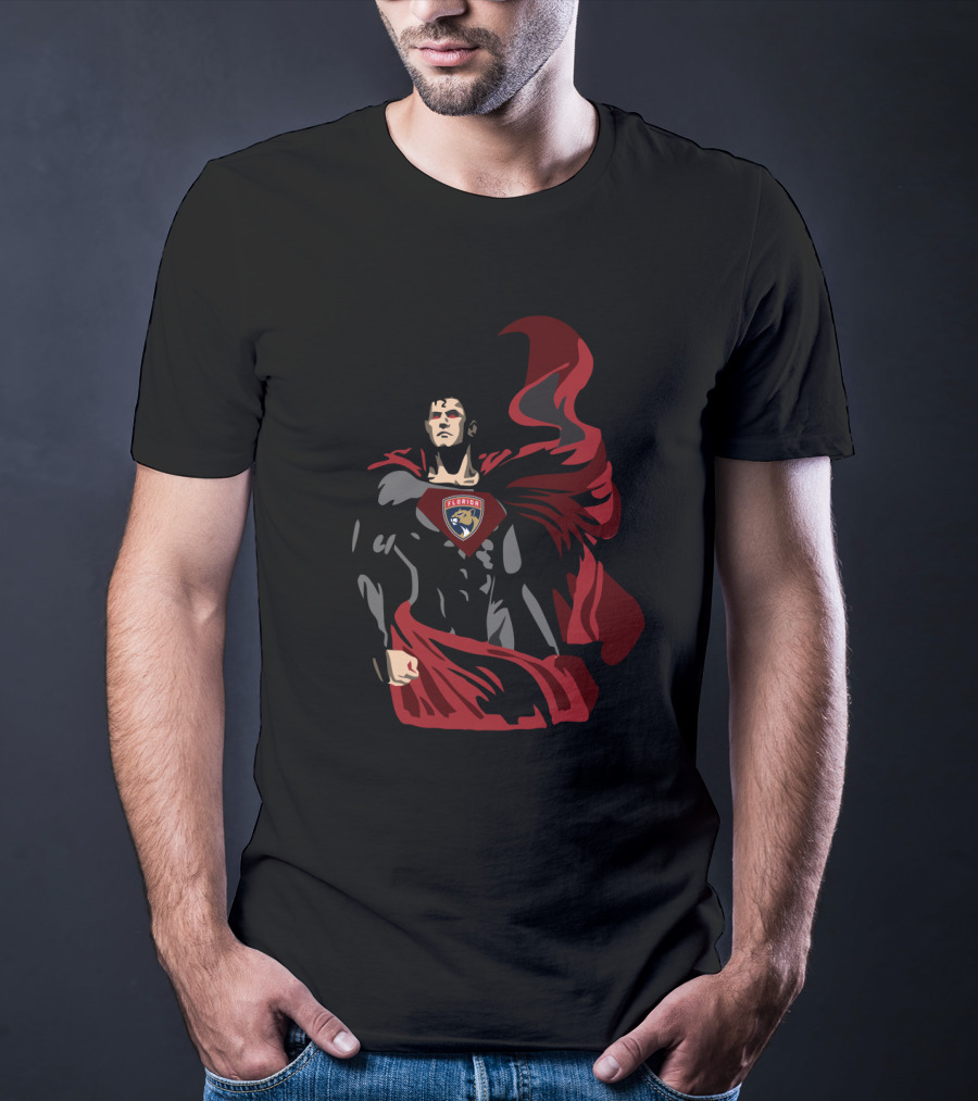 Superman Florida Panthers Fans Hero Cape T-Shirt