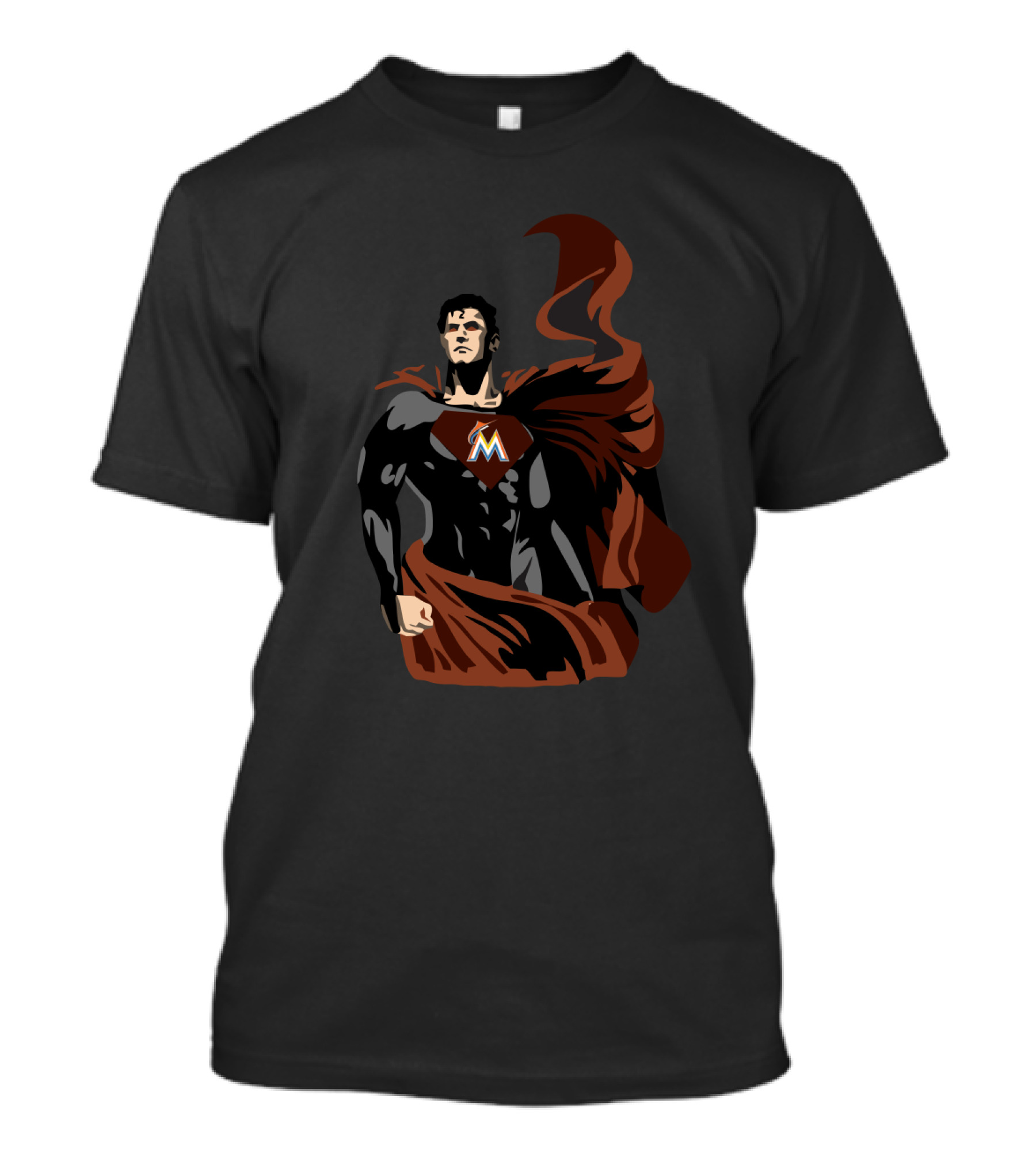 Superman Miami Marlins Logo Fan Tribute T-Shirt