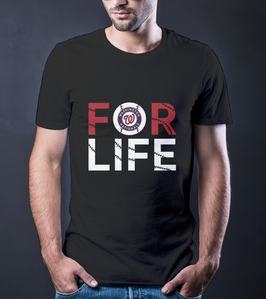 Washington Nationals Logo Baseball Stitching For Life T-Shirt