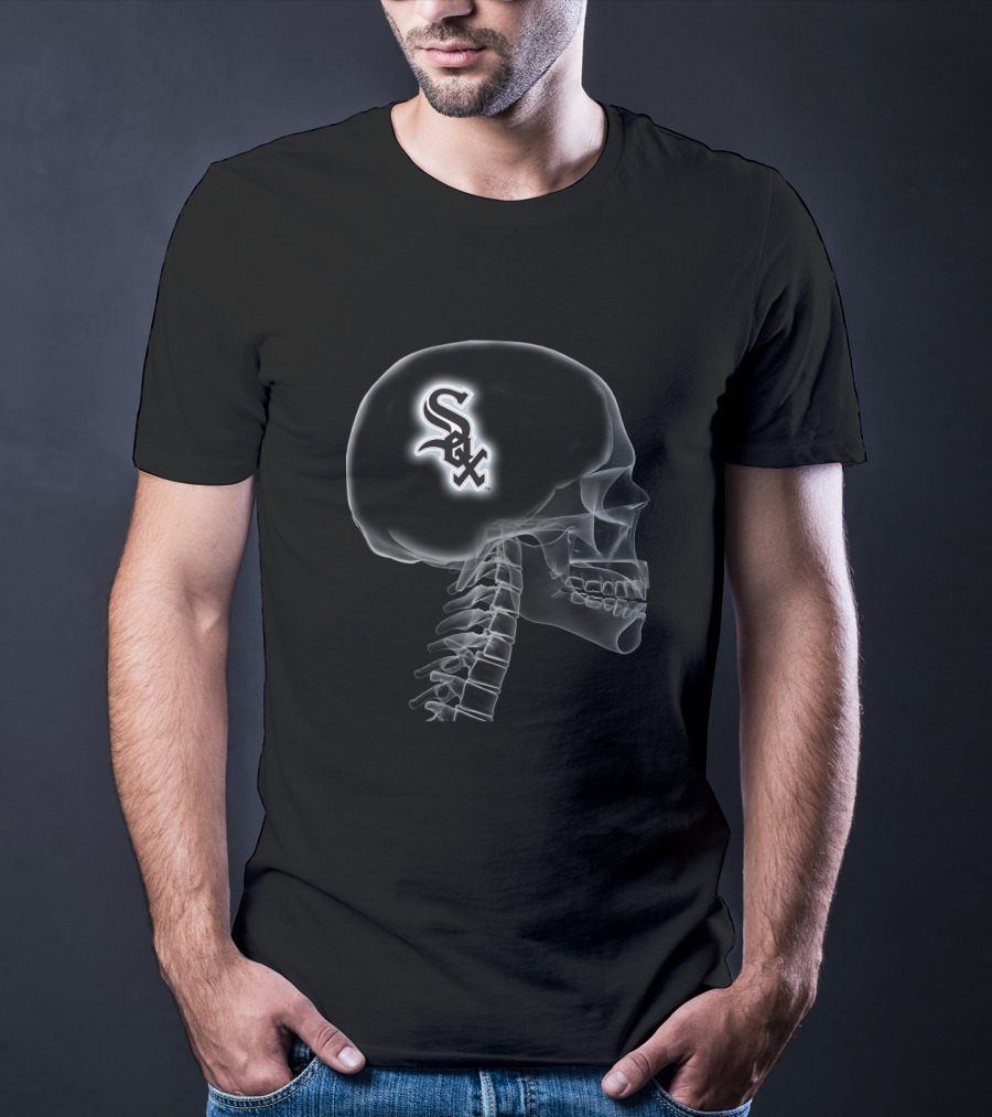 Chicago White Sox Skull X-Ray Brain Halloween T-Shirt