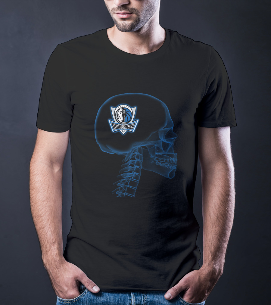 Dallas Mavericks Brain Skull Halloween T-Shirt