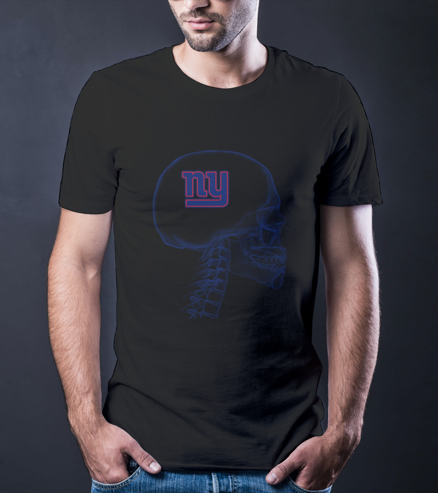 New York Giants Ny Skull Brain Halloween T-Shirt