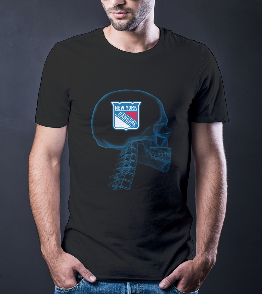 New York Rangers Brain Skull Halloween T-Shirt