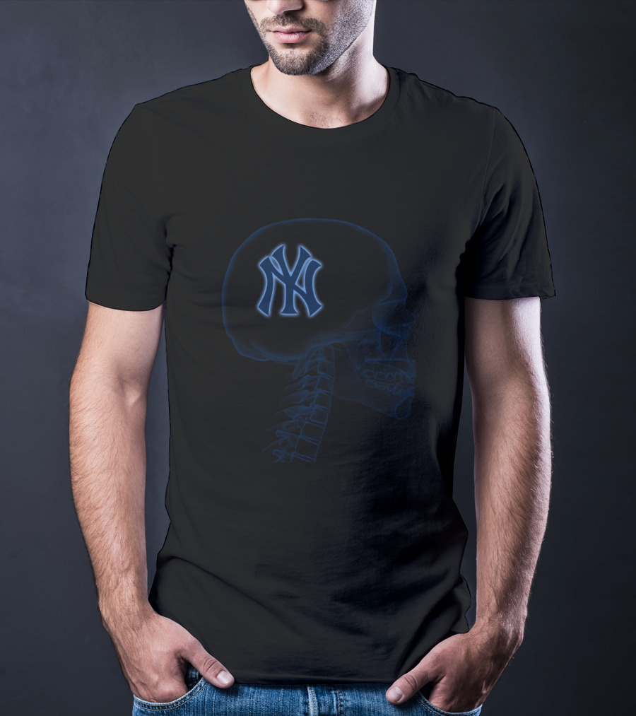 New York Yankees Skull Logo Halloween Brain T-Shirt