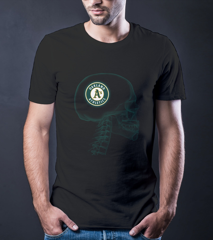 Oakland Athletics In My Brain Halloween Skull T-Shirt