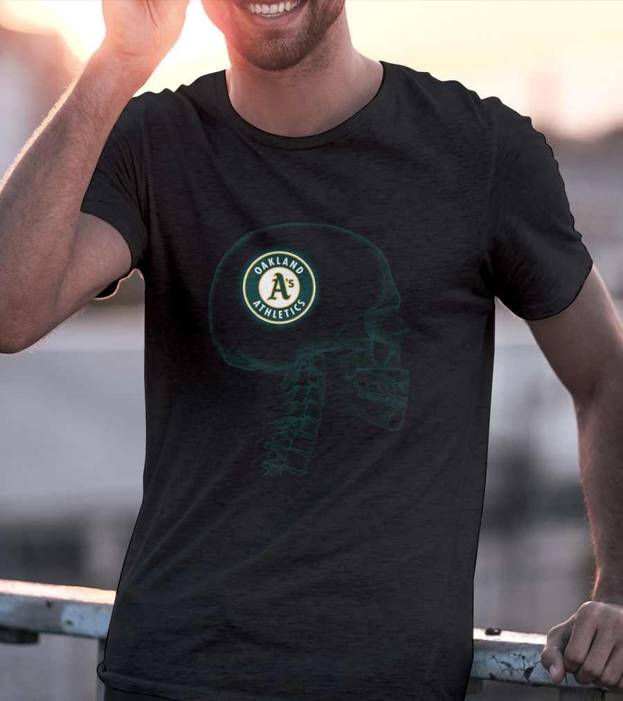 Oakland Athletics In My Brain Halloween Skull T-Shirt