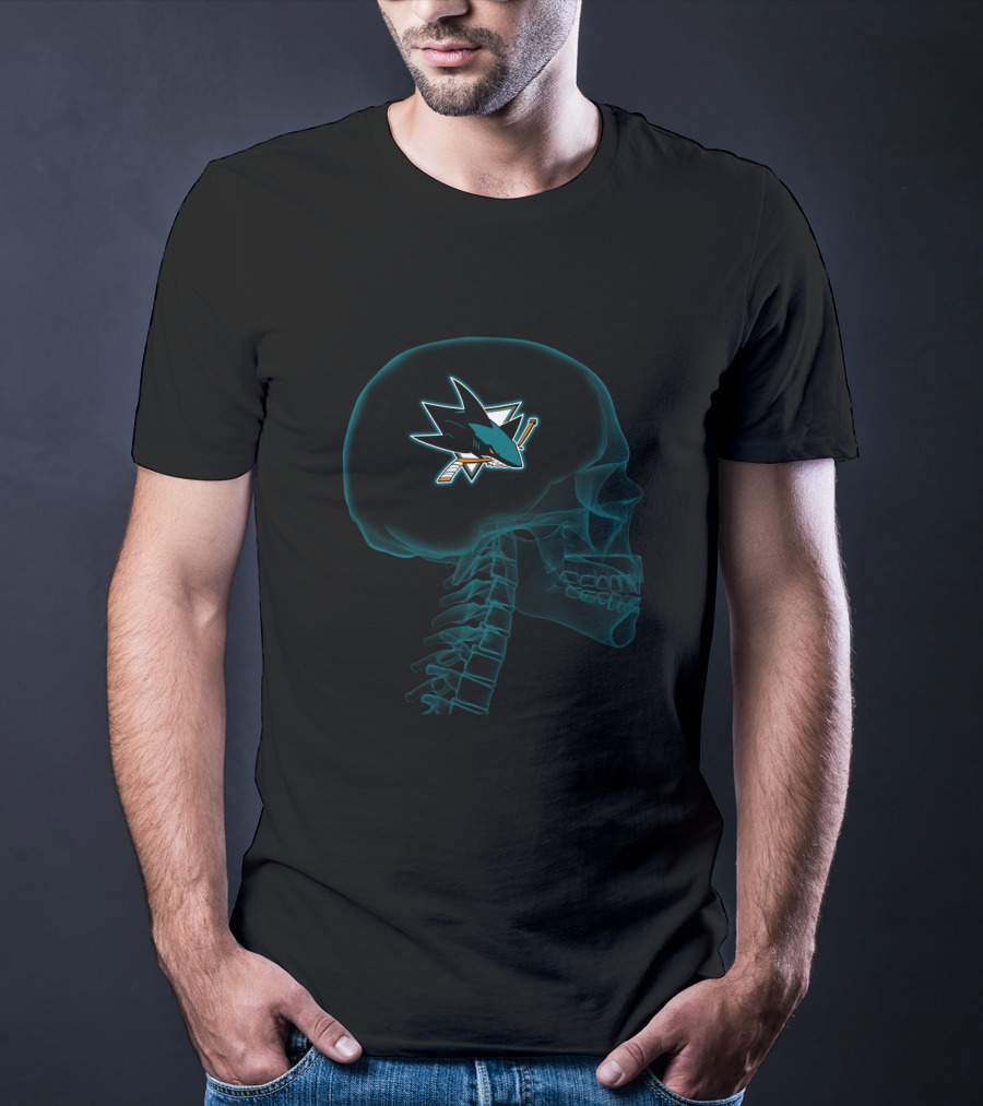 San Jose Sharks Brain Halloween X-Ray T-Shirt
