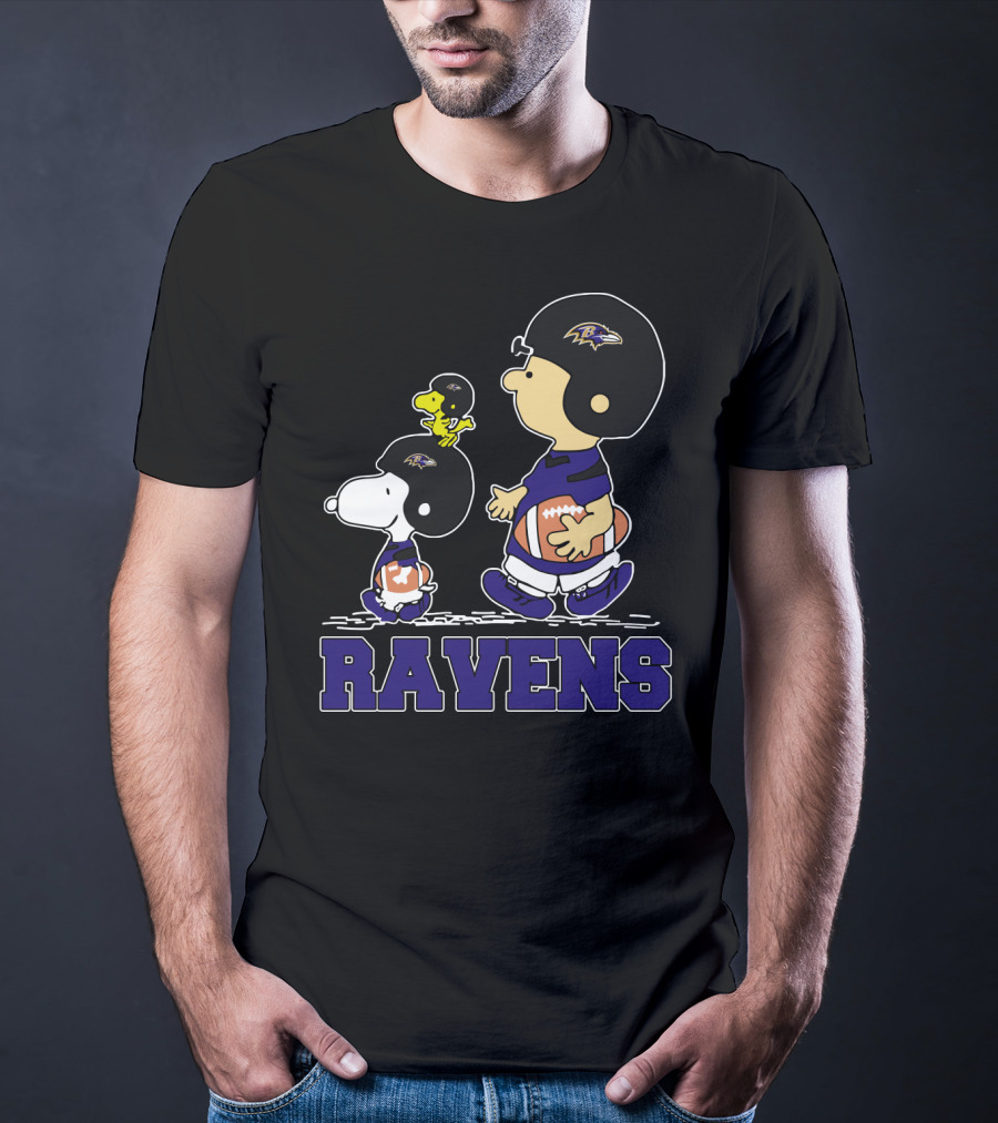Snoopy And Friends Ravens Football Baltimore Fans T-Shirt