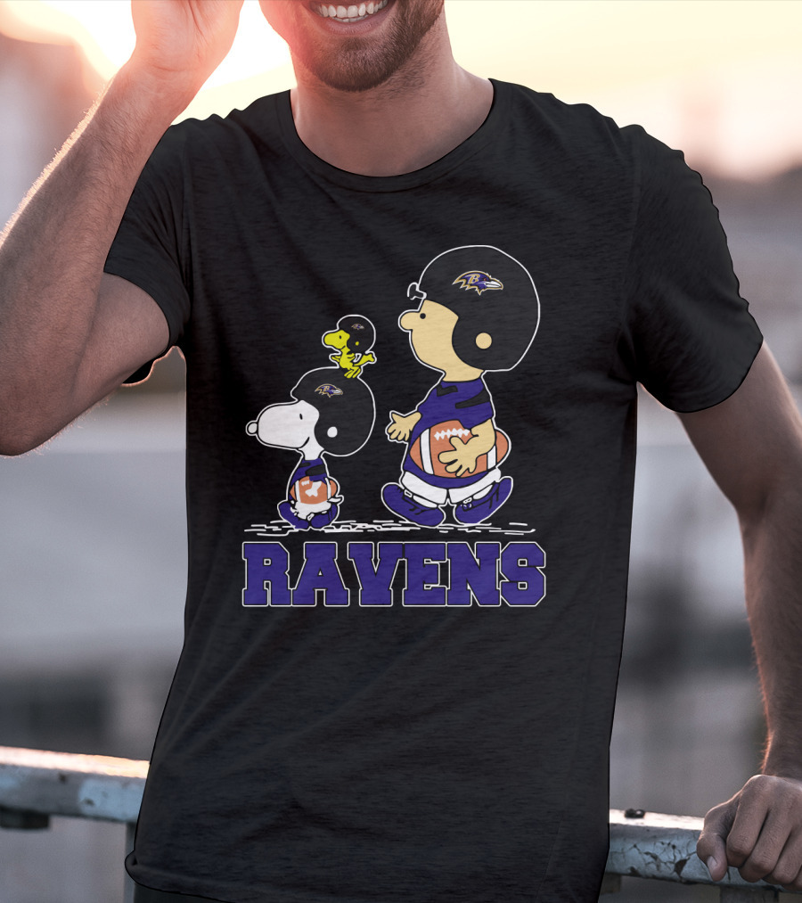 Snoopy And Friends Ravens Football Baltimore Fans T-Shirt