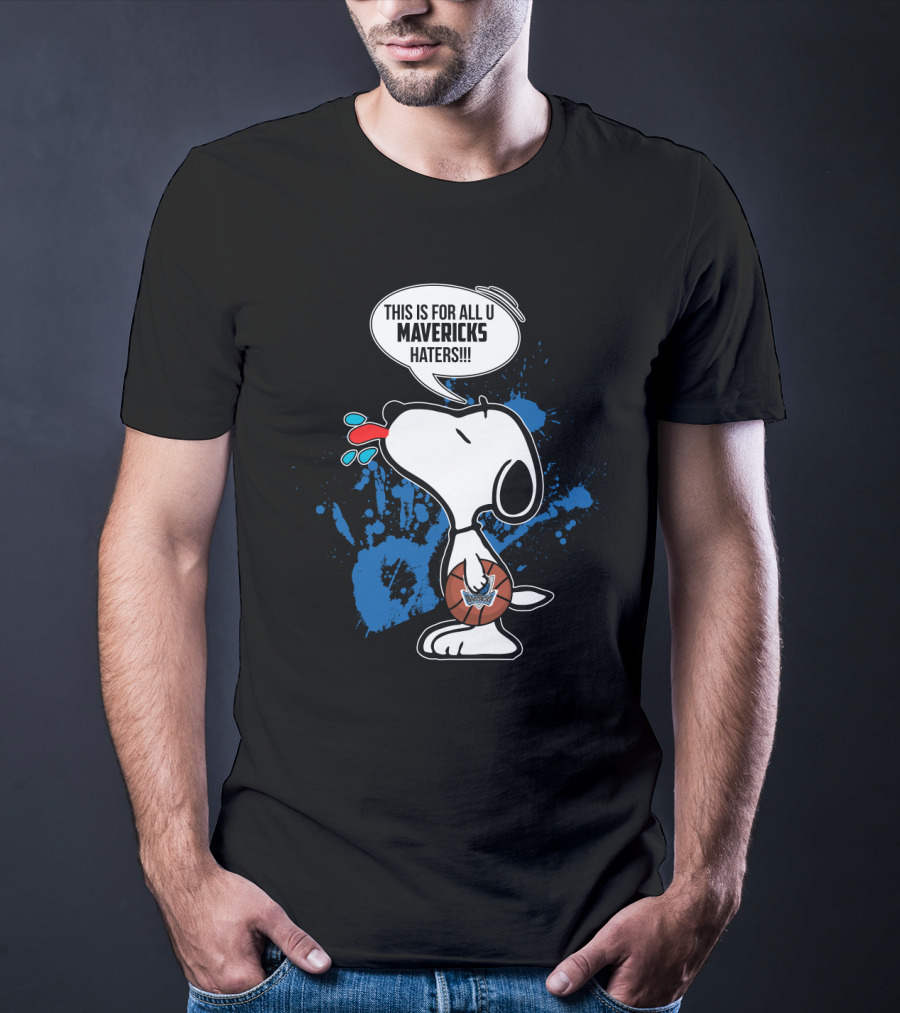 Snoopy Mavericks Basketball Haters Speech Bubble T-Shirt