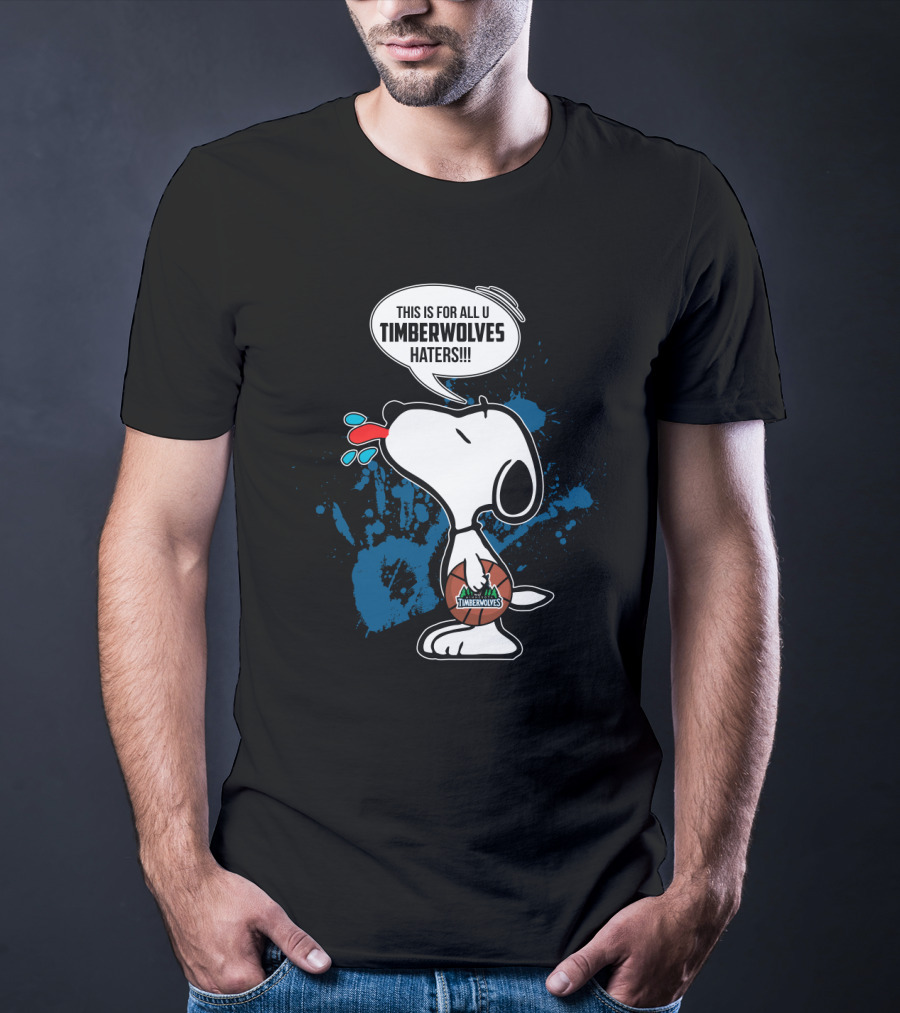 Snoopy Timberwolves Haters Throwback T-Shirt