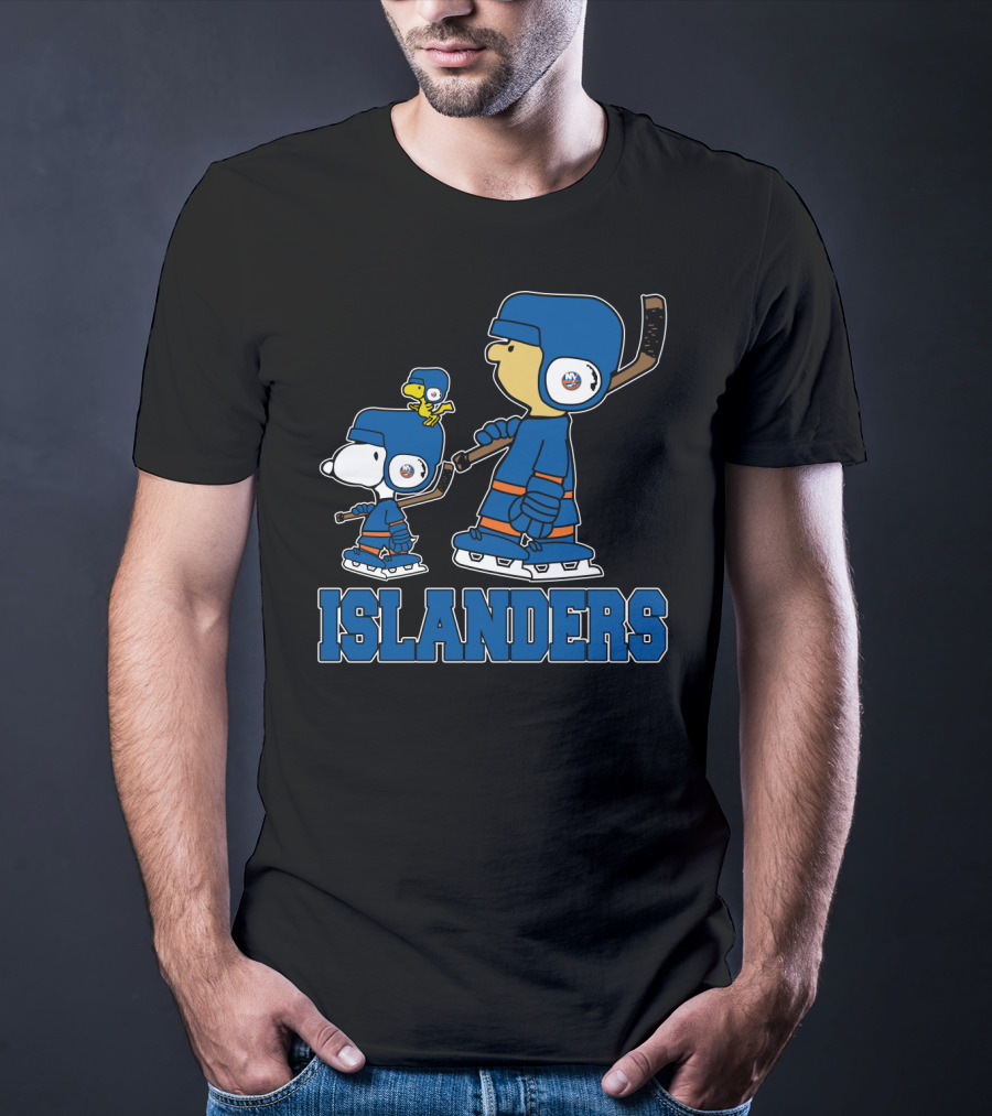 Snoopy Islanders Hockey Fans Peanuts Theme T-Shirt
