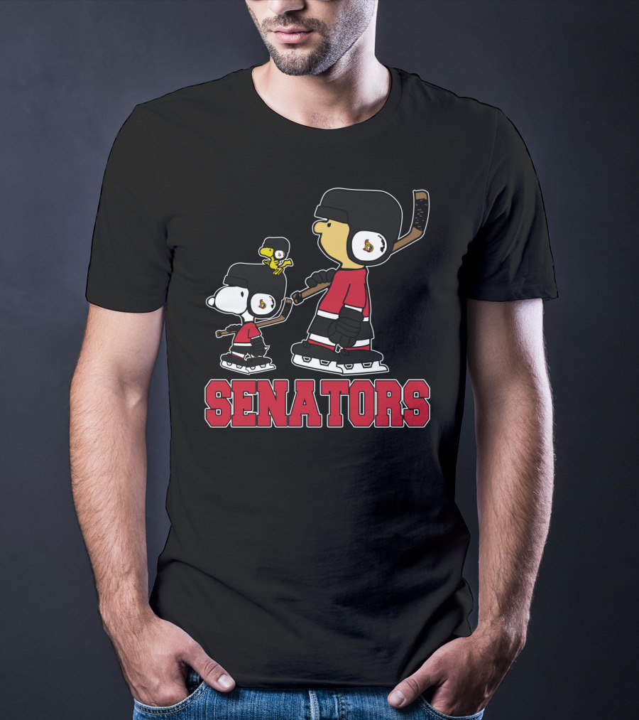 Senators Snoopy And Woodstock Ottawa Hockey Fans T-Shirt
