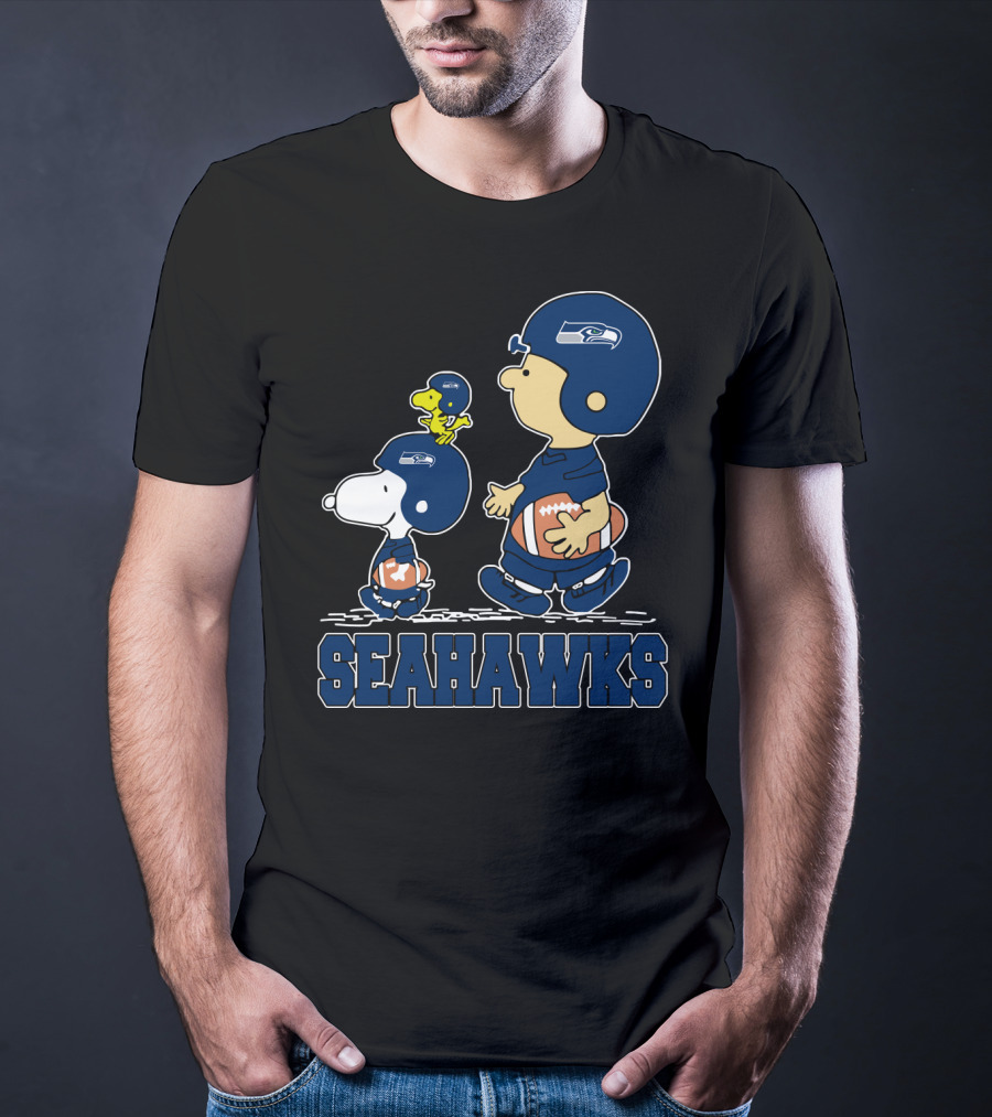 Snoopy And Friends Seattle Seahawks Football Fans T-Shirt