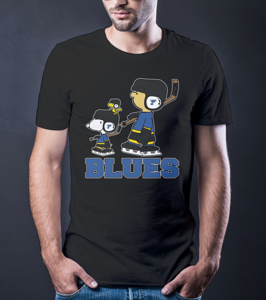 Snoopy Charlie Brown St. Louis Blues Hockey Fans T-Shirt