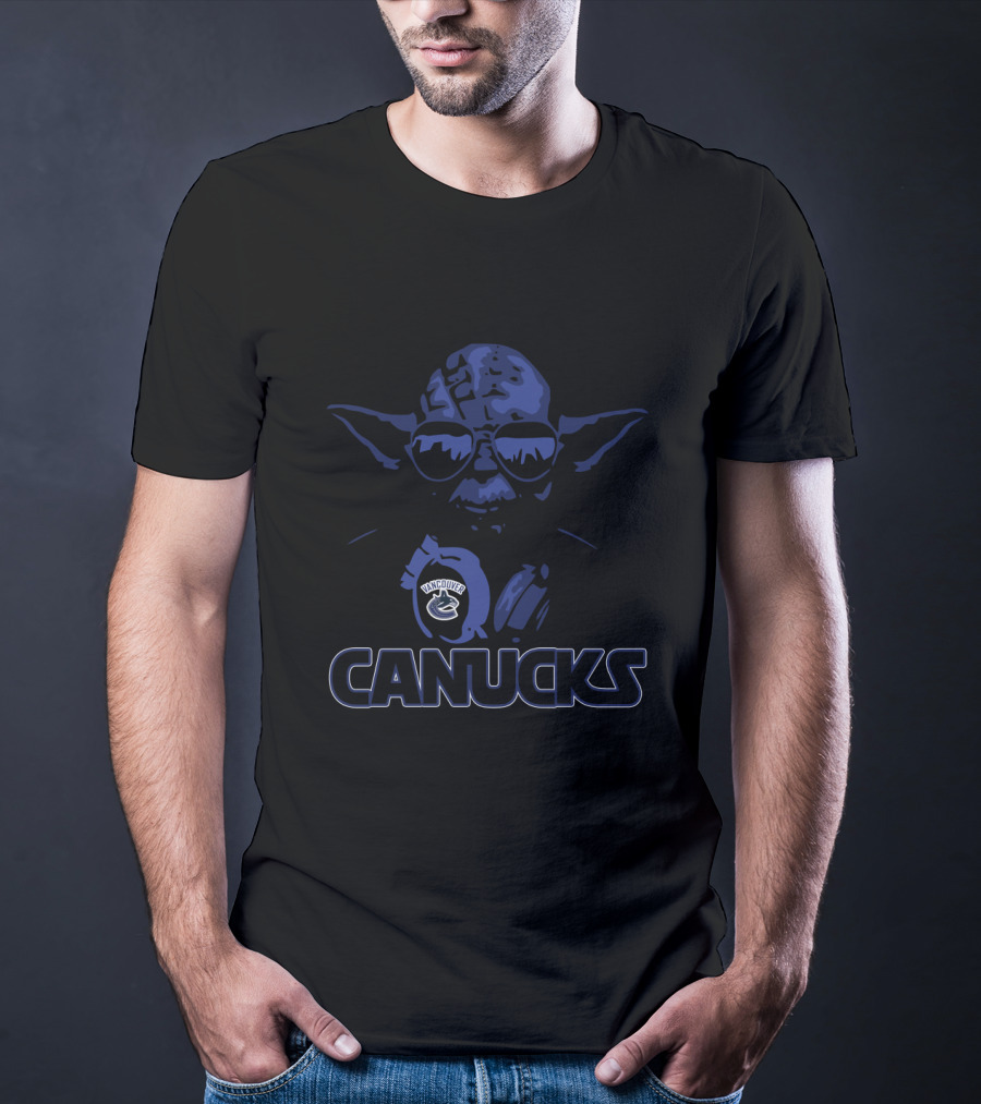 Yoda Star Wars With Vancouver Canucks Logo Fans T-Shirt