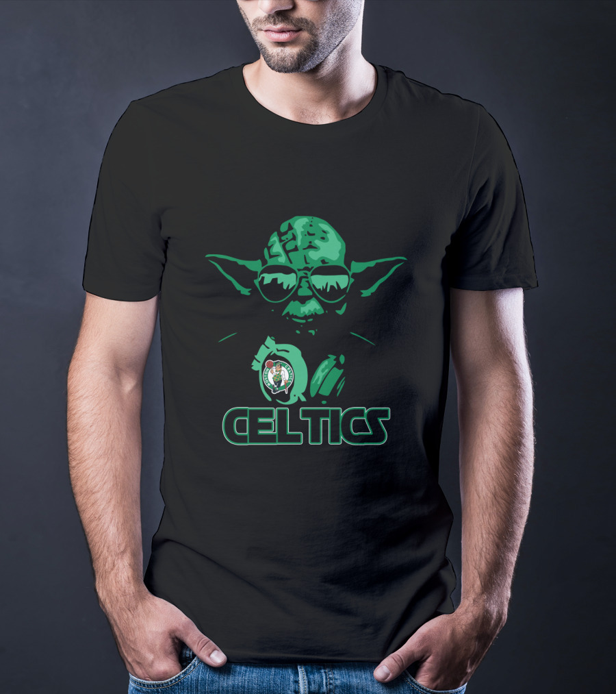 Yoda Celtics Basketball Fandom Star Wars Boston Fans T-Shirt