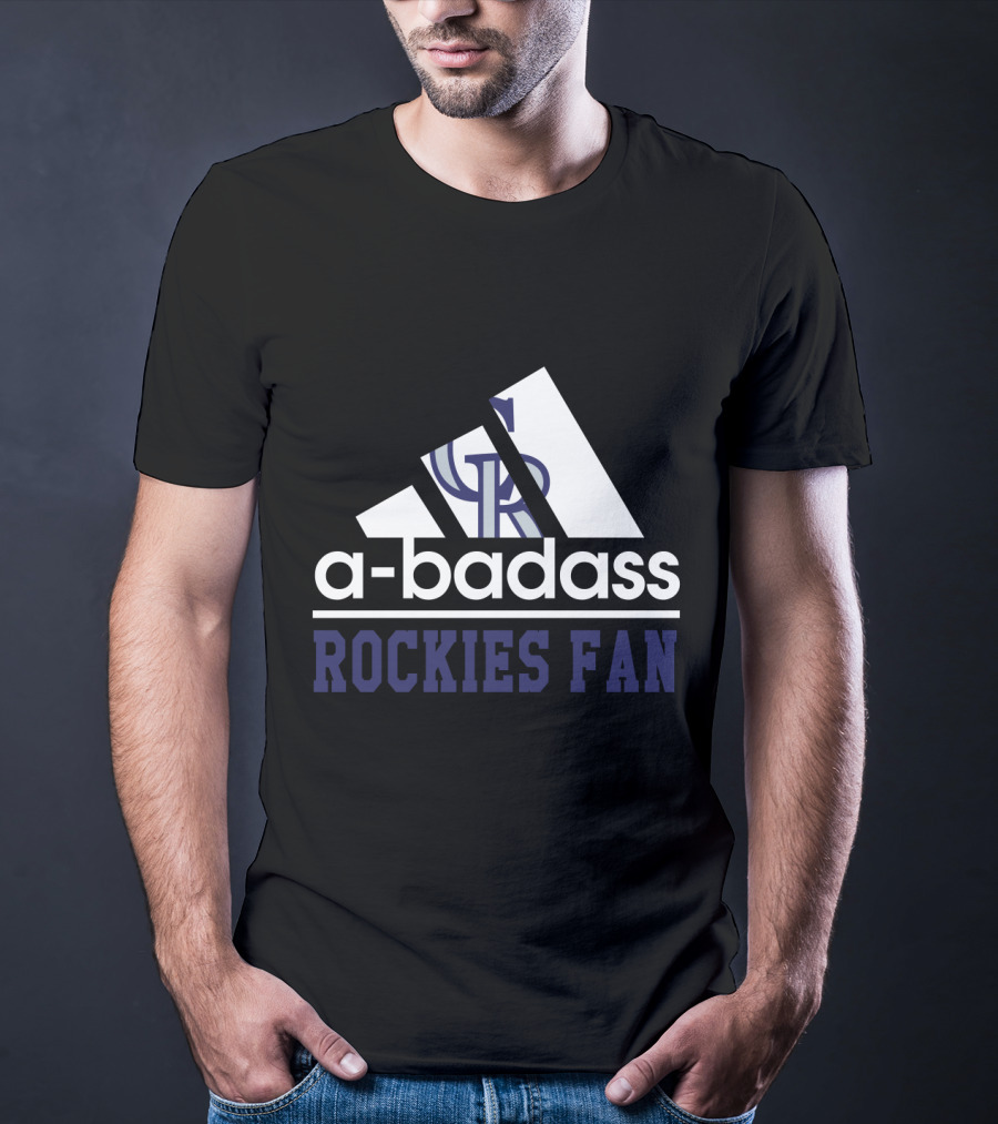 Colorado Rockies GR Logo A-Badass Rockies Fan T-Shirt