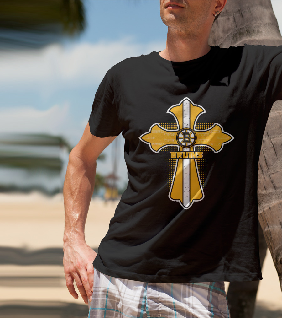 Cross Bruins Boston Fans Jesus T-Shirt