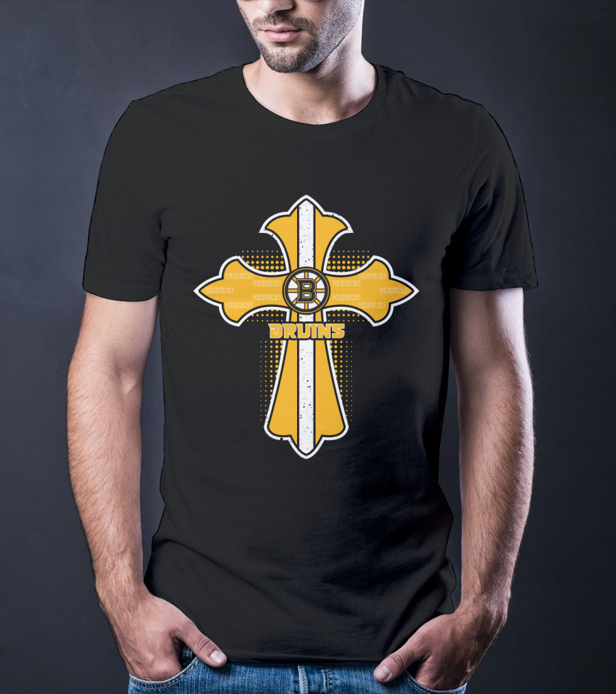 Cross Bruins Boston Fans Jesus T-Shirt