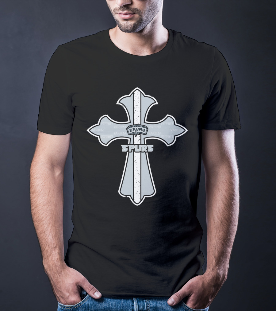Cross Featuring Spurs For San Antonio Fans T-Shirt