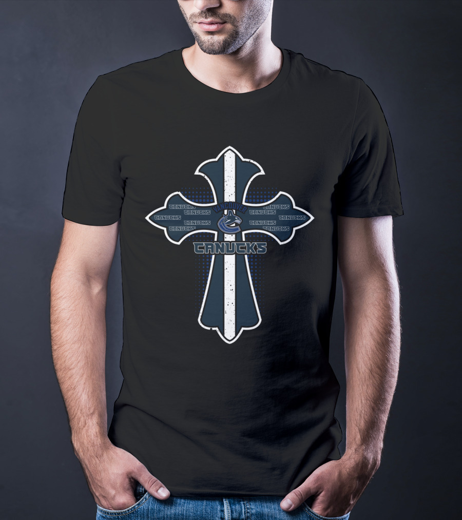 Vancouver Canucks Cross Logo Christian Fans Support T-Shirt