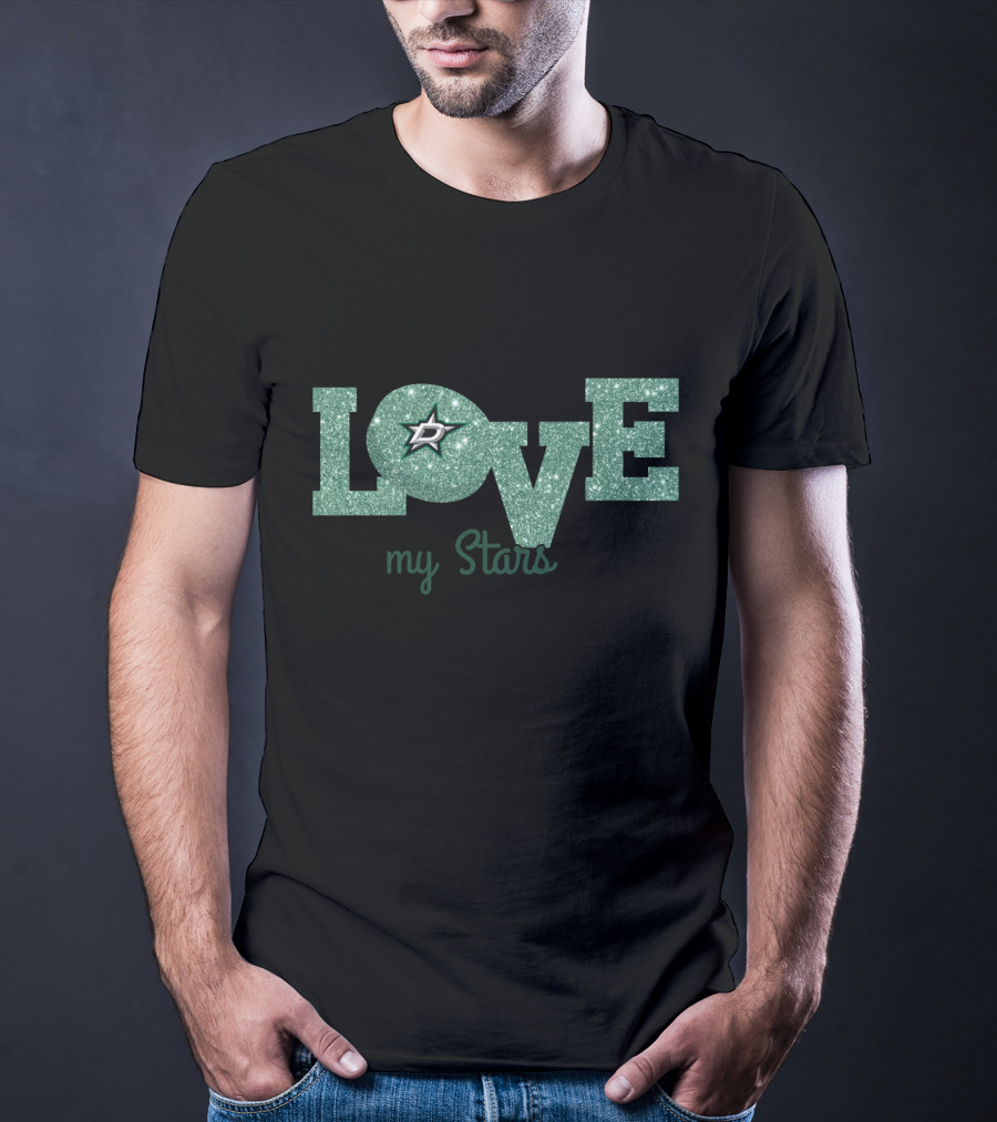 Love My Stars Glitter Dallas Fans Sparkle T-Shirt