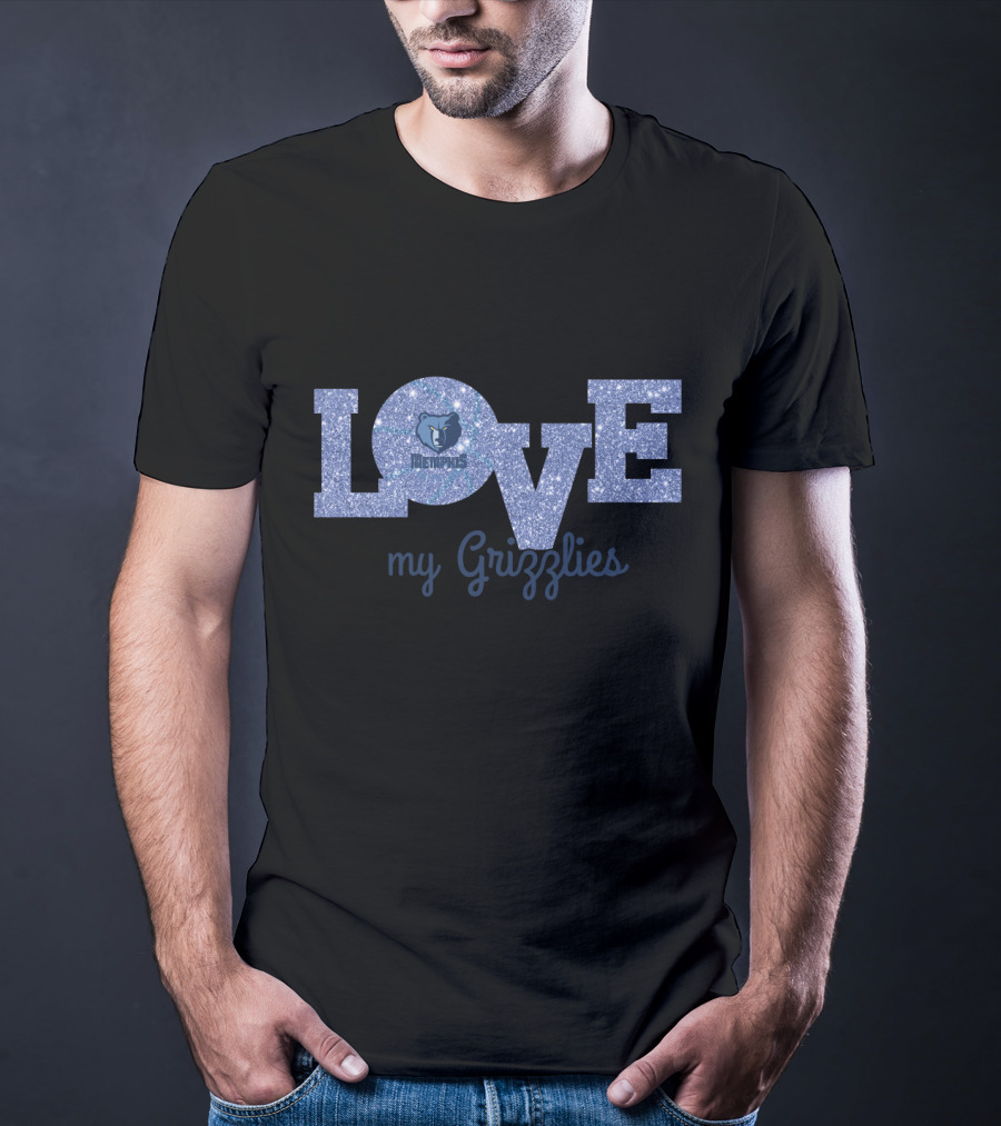Love My Grizzlies Memphis Grizzlies Fans Glitter T-Shirt