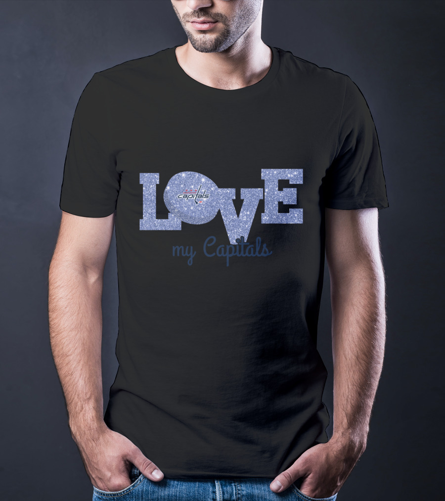 Washington Capitals Glitter Love My Capitals Fans T-Shirt