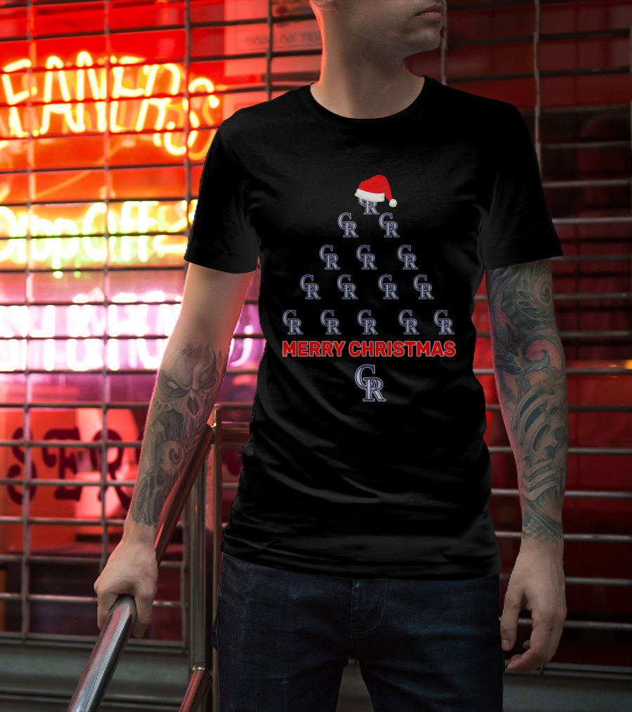 Merry Christmas Colorado Rockies Tree T-Shirt