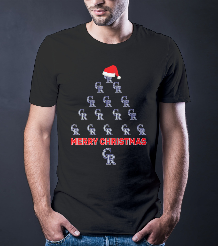 Merry Christmas Colorado Rockies Tree T-Shirt