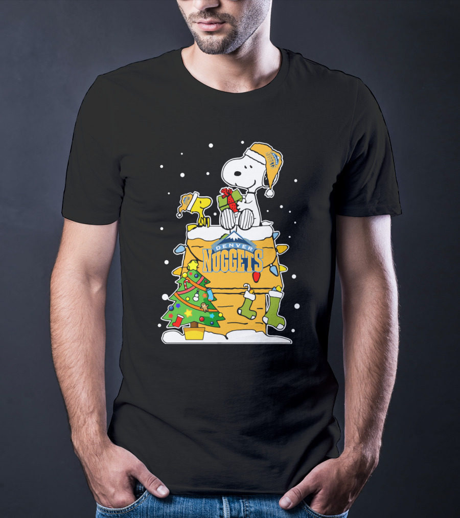 Denver Nuggets Snoopy Christmas Holiday Peanuts Basketball Fan T-Shirt