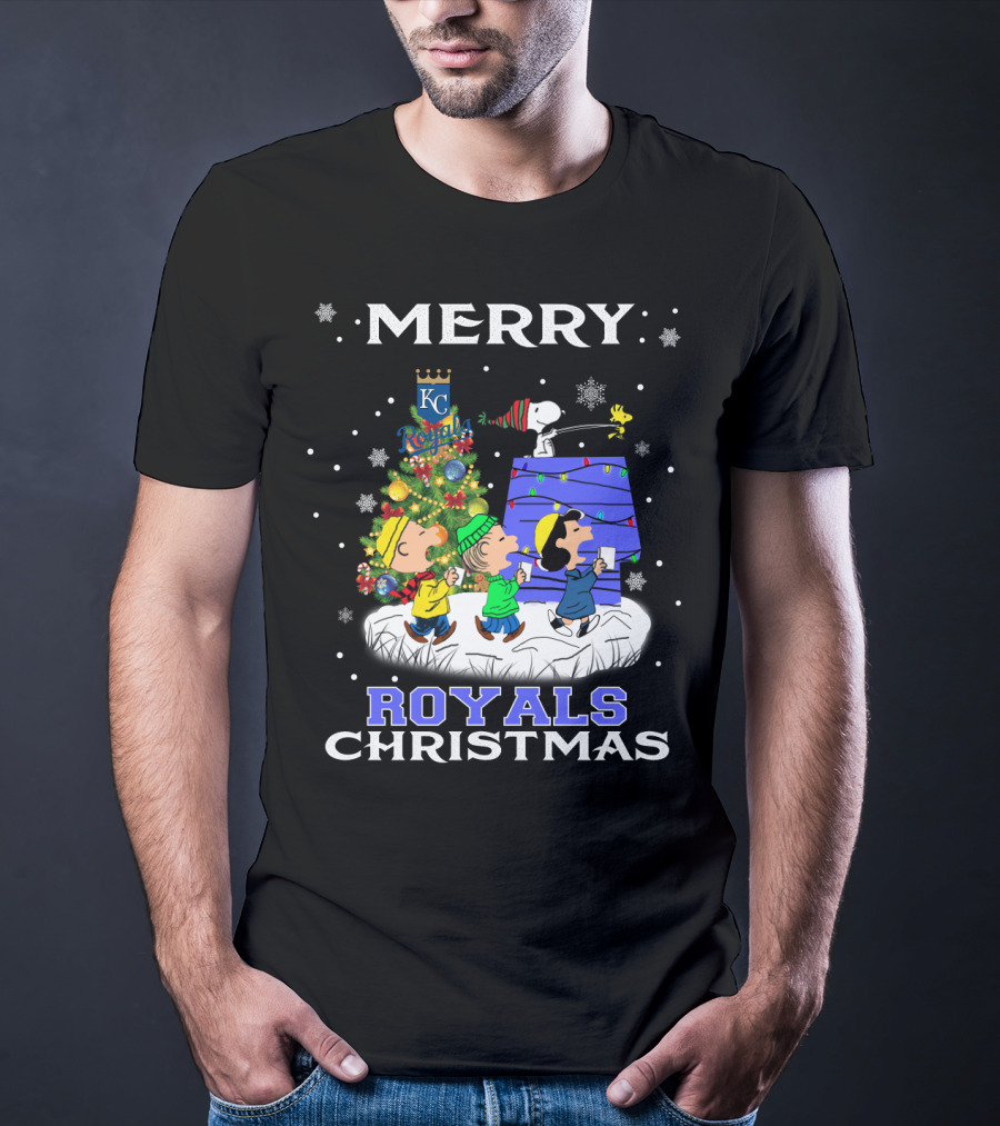 Merry Kansas City Royals Christmas Snoopy Fans T-Shirt