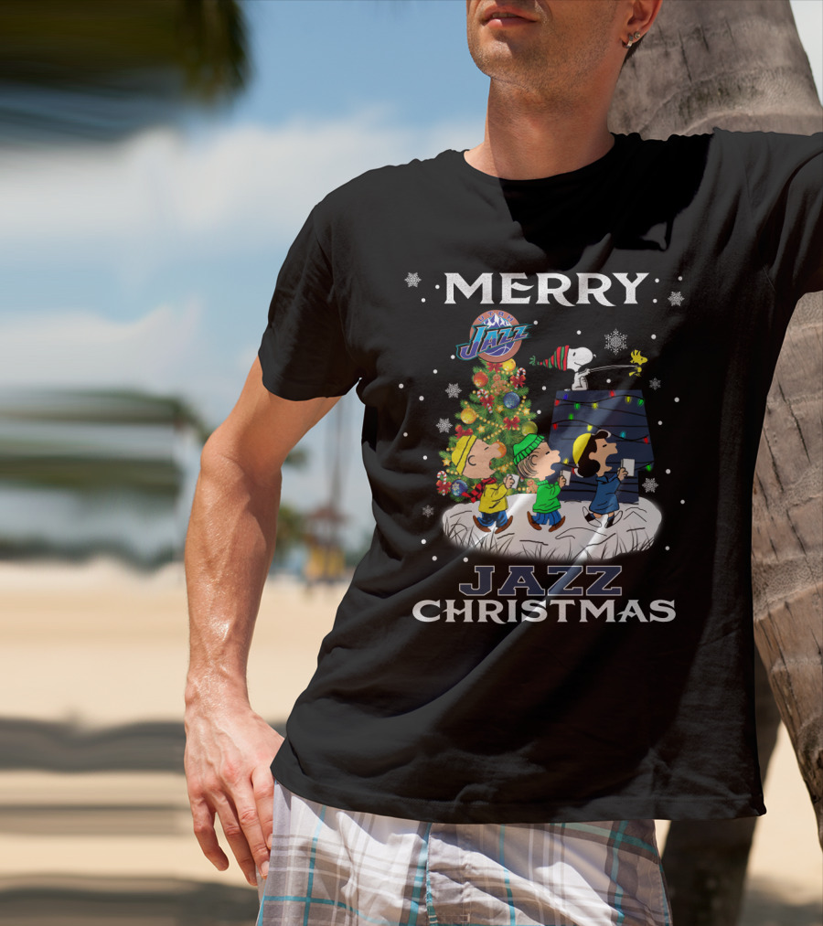 Merry Utah Jazz Christmas Snoopy Fans T-Shirt
