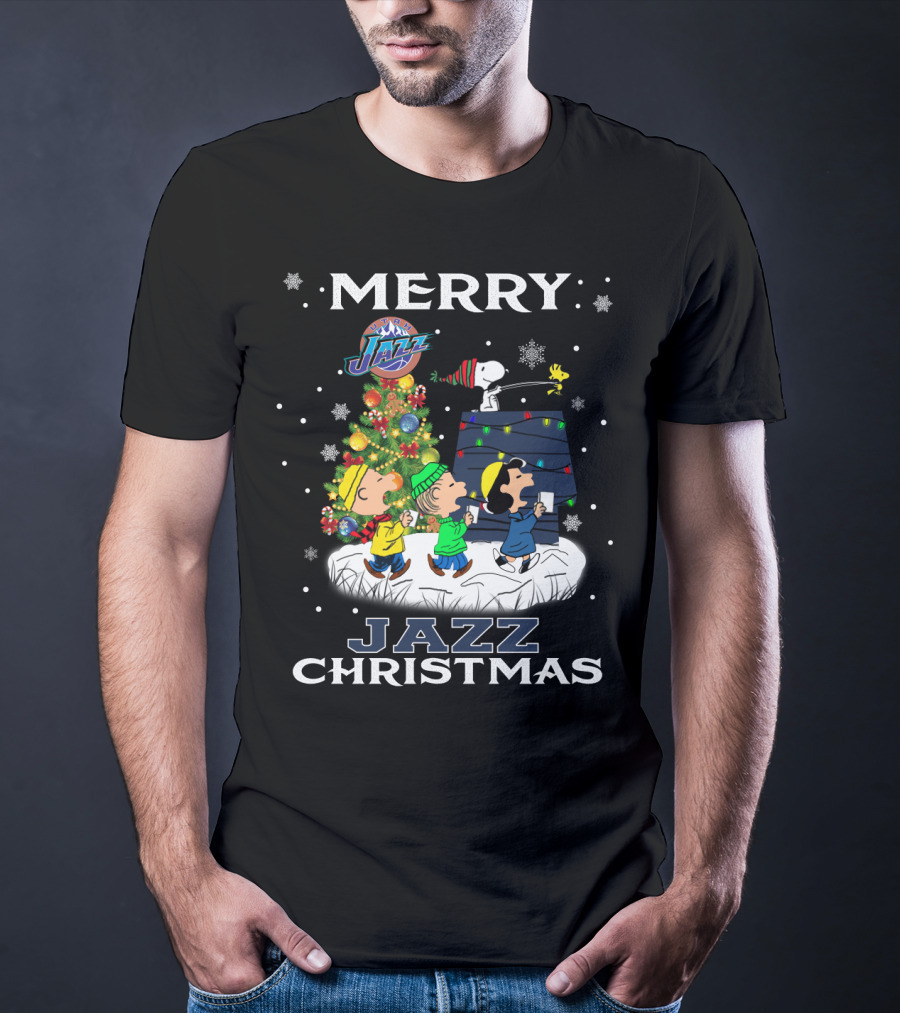 Merry Utah Jazz Christmas Snoopy Fans T-Shirt