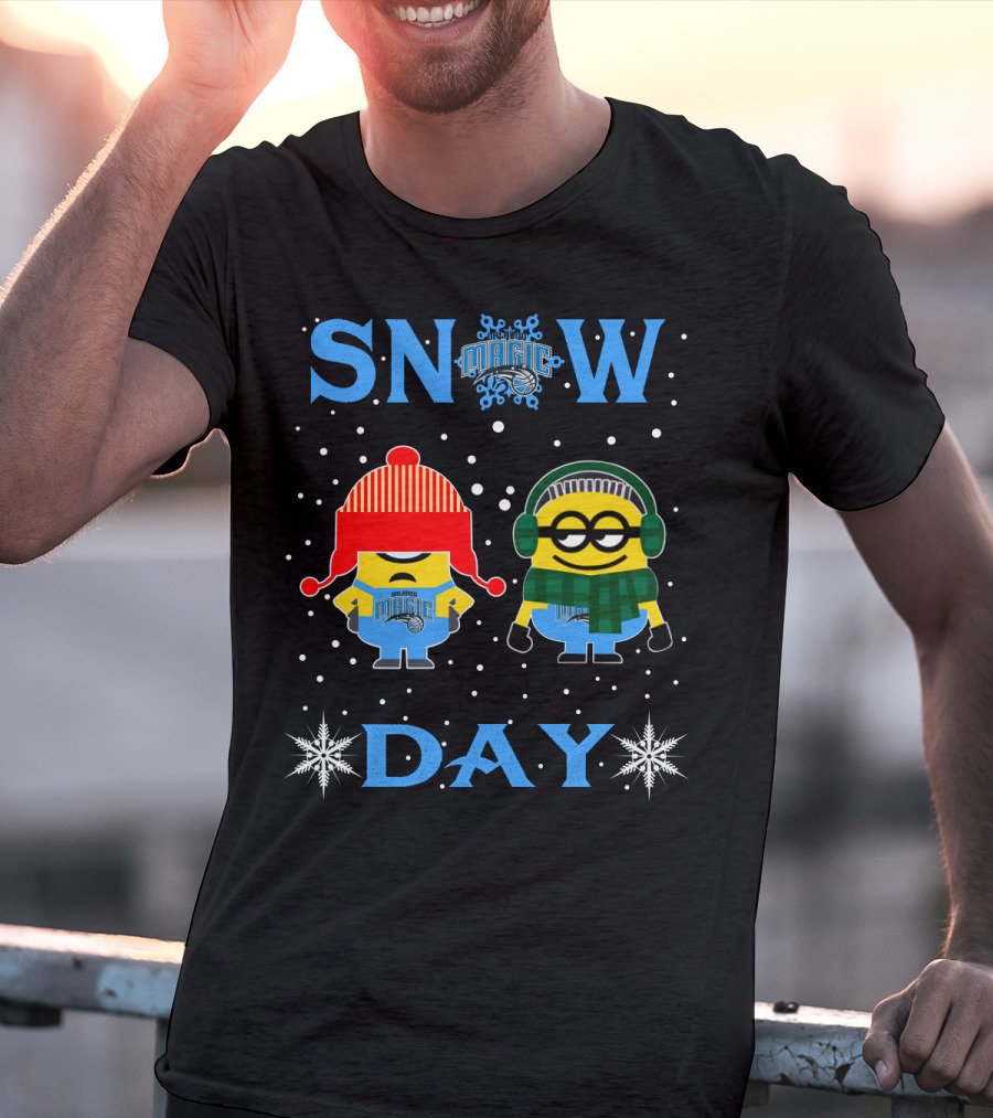 Orlando Magic Minion Fans Enjoying Snow Day Celebration T-Shirt