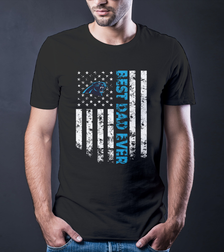 Best Carolina Panthers Dad Ever Stars And Stripes T-Shirt